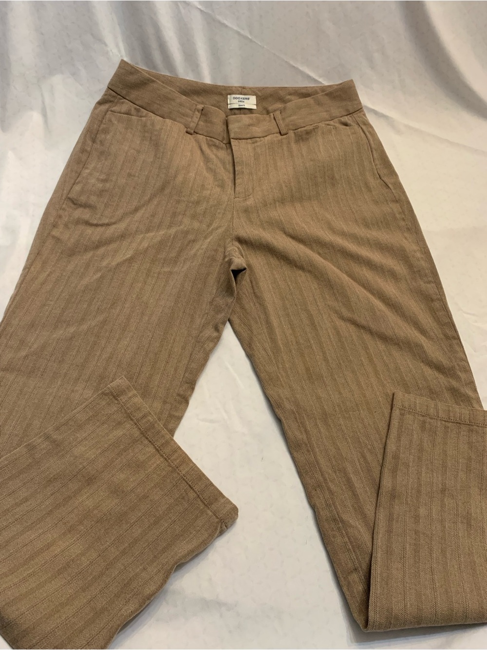 Dockers Women's Tan Pinstripe Chinos